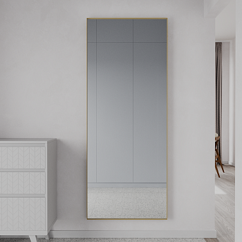 Прямоугольное зеркало в золотой металлической раме MUSCA Slim XL (в тонкой раме) 200 см Прямоугольное зеркало в золотой металлической раме MUSCA Slim XL (в тонкой раме) 200 см