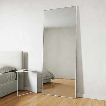 Прямоугольное зеркало в белой металлической раме MUSCA Slim XL (в тонкой раме) 200 см Прямоугольное зеркало в белой металлической раме MUSCA Slim XL (в тонкой раме) 200 см